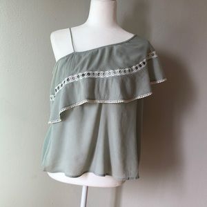 Sun and shadow one shoulder top